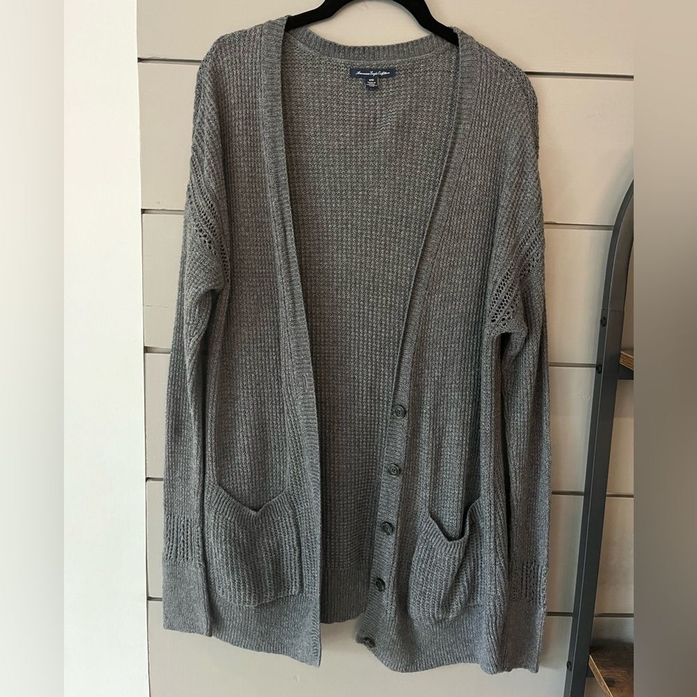 American Eagle Outfitters Gray Cardigan Sweater